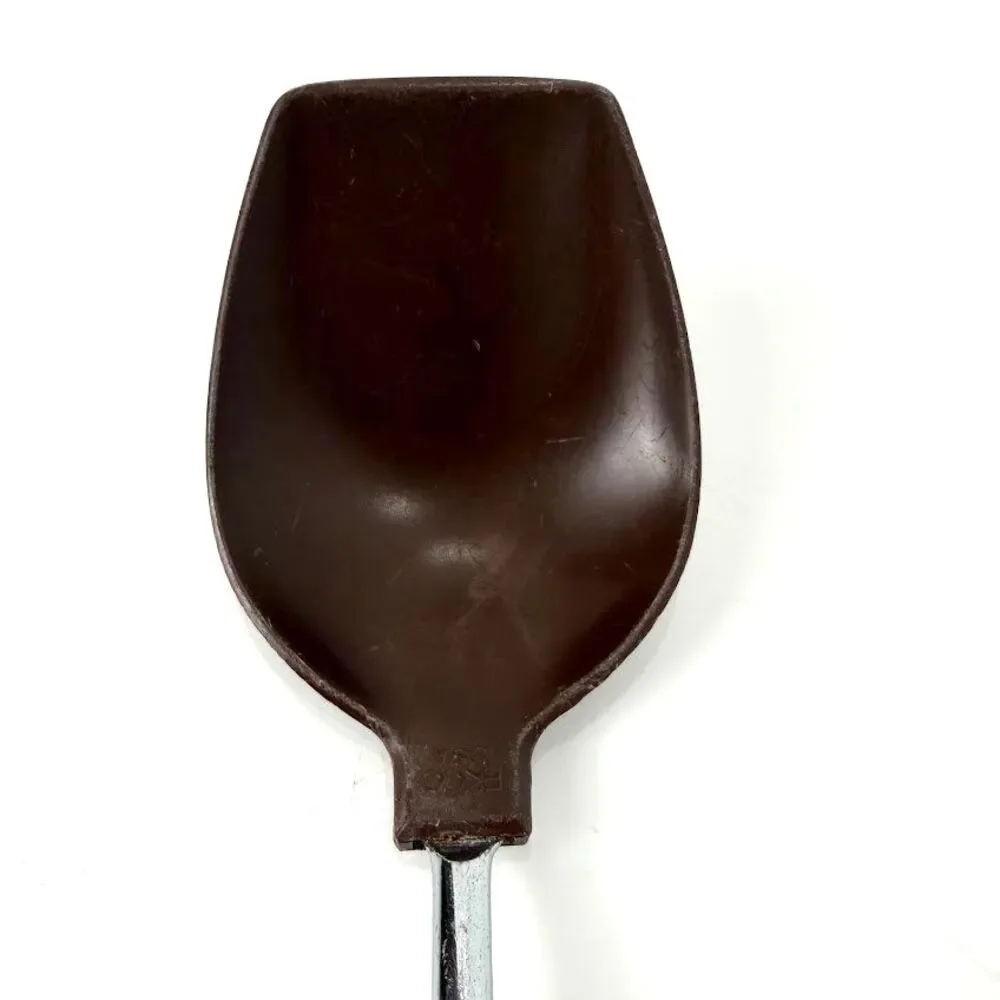 Vintage EKCO Brown Nylon Spoonula Spoon/Spatula, Chromium with Almond Handle